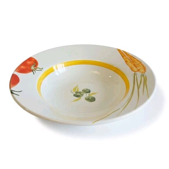 Crate & Barrel White Vegetable Serving Bowl/Judith Moss Kruger Italy 13½" GUC - Picture 2 of 14